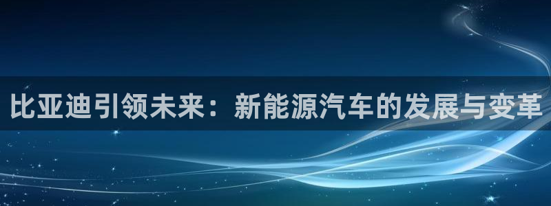 新宝gg平台登录：比亚迪引领未来：新能源