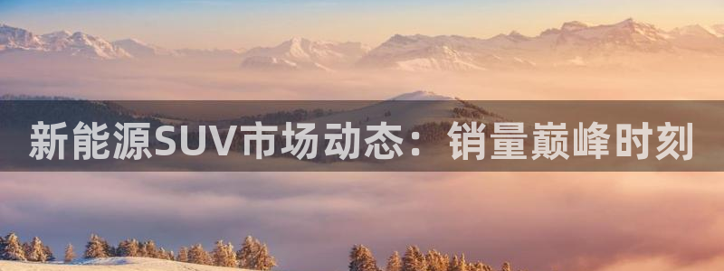 新宝gg官网登录找代理:新能源SUV市场动态:销量巅峰时刻