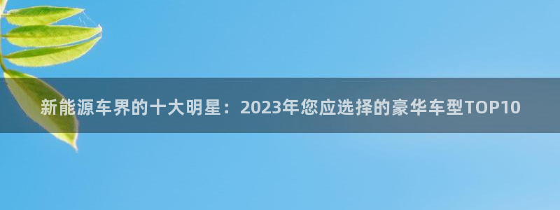 新宝gg网娱乐:新能源车界的十大明星:2023年您应选择的豪
