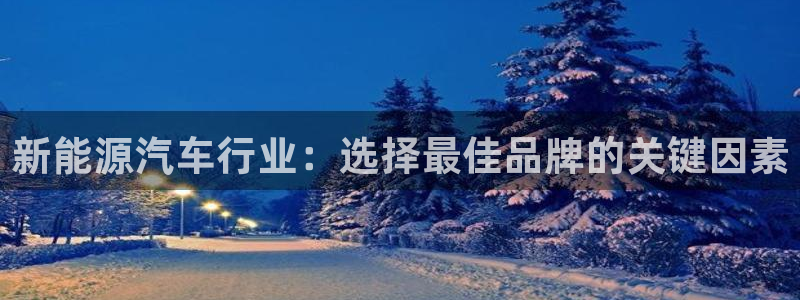 新宝gg运营88383:新能源汽车行业:选择最佳品牌的关键因